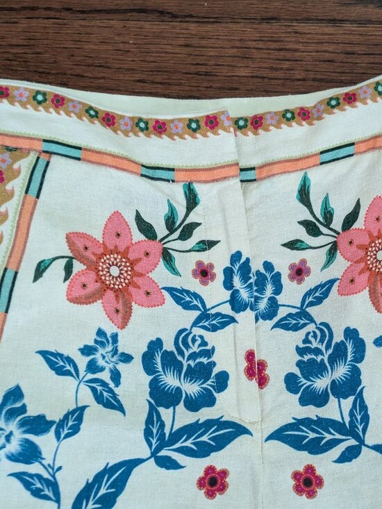 House of Harlow 1960 Floral Multicolor Linen Pants Size 10 - Picture 2 of 6